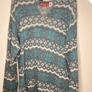 Binghamton Knitting Co. Fair Isle Hooded Sweater | Men’s Large | Made in USA